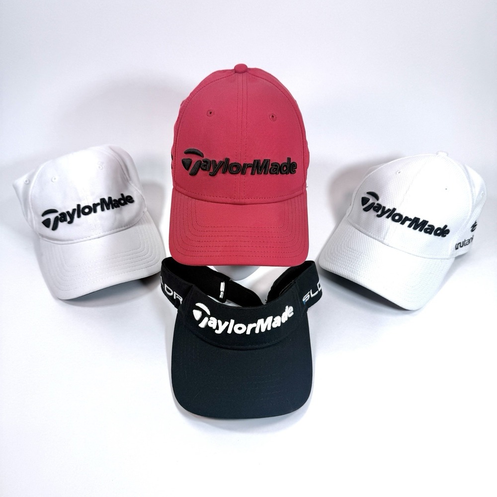 TaylorMade Golf Hat Lot 4 TP5 M3 SLDR R1 Caps Visor Red White Black
